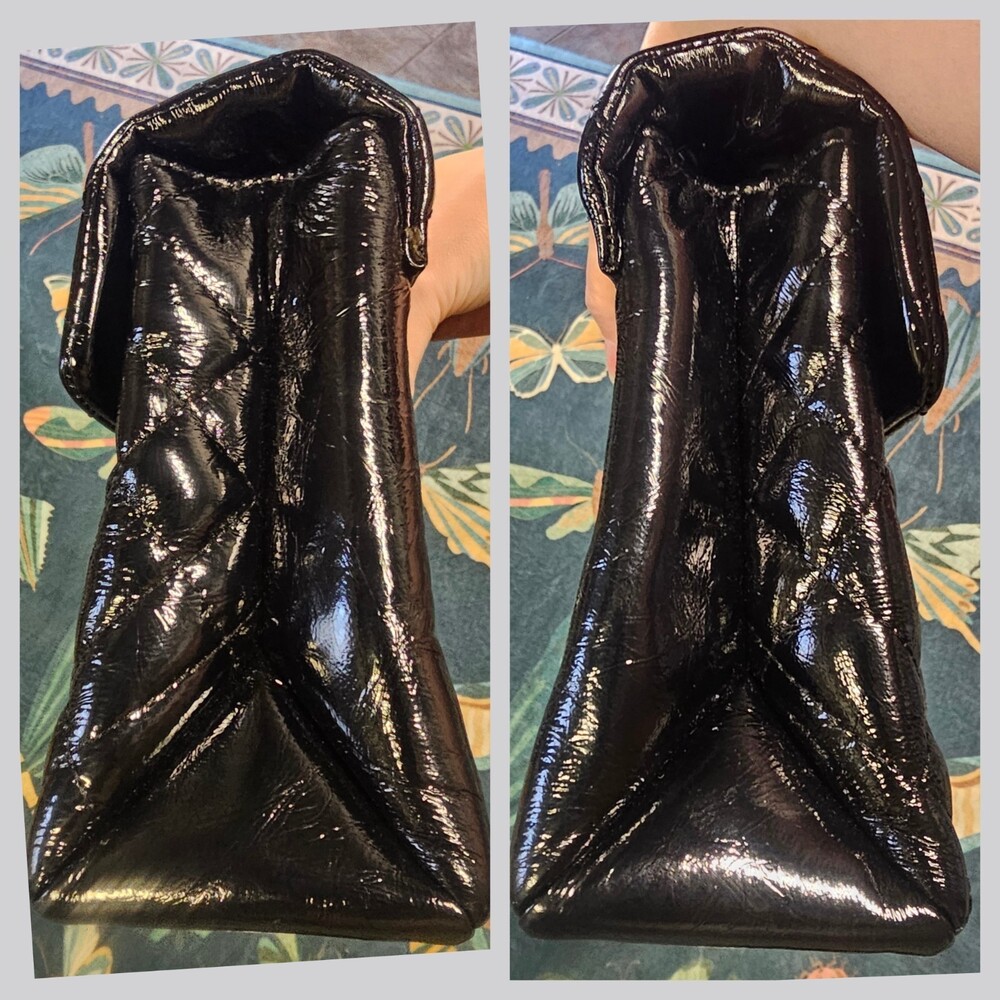 Kurt Geiger London Brixton Lock Drench Black Patent Leather Shoulder Bag - Picture 3 of 10
